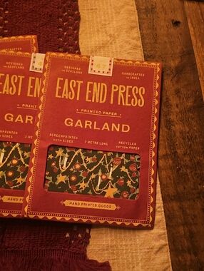 EAST END PRESS  - Printed PAPER Holiday Garland ( 6 Total )